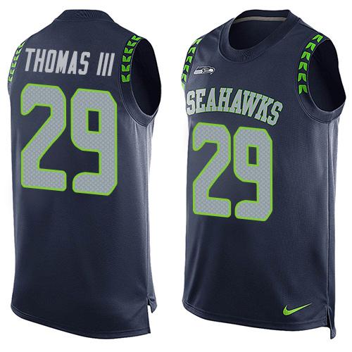 Nike Seahawks #29 Earl Thomas III Steel Blue Team Color Men's Stitched NFL Limited Tank Top Jersey